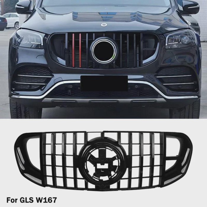 For Mercedes Benz GLS W167 X167 GLS400d GLS500 450 Front Grille Grill Bumper Engine Cooling Grid Ca