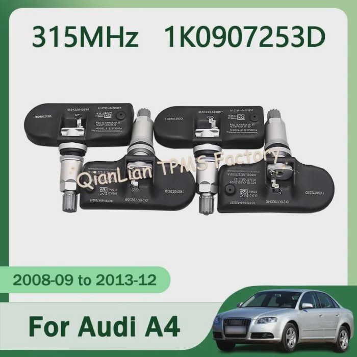 Tire Pressure Monitoring System For Audi A4 A5 Q5 TT TPMS Sensors 1/4pcs 1K0907253D 315MHz Tire Sen