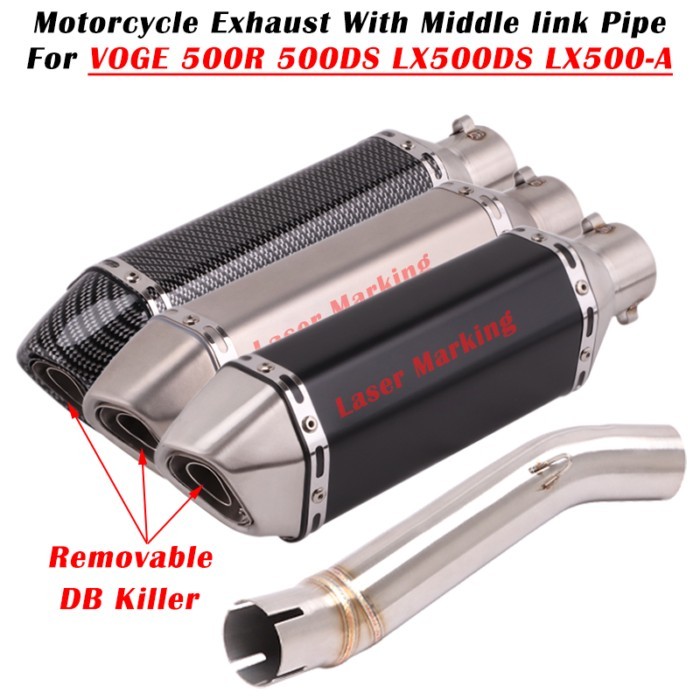 Slip On For VOGE 500R 500DS LX500DS LX500A Motorcycle Exhaust Escape System Modified Muffler With M
