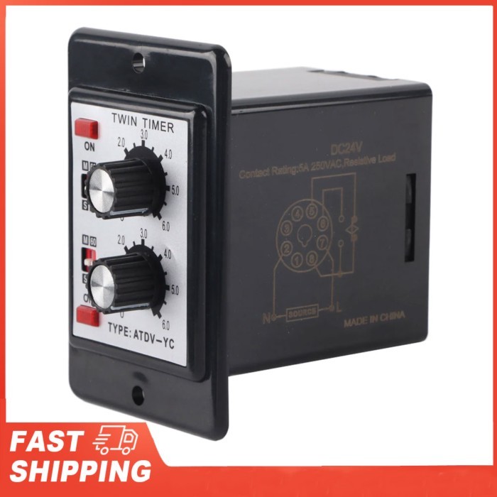 ATDV-YC 6S-60M Twin Timer Relay ATDV-YC On Off Timer Relay On Off Timer Switch On Off Twin Timer Re