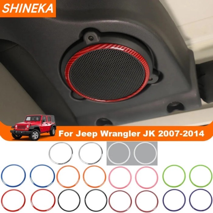 SHINEKA ABS Car Roof Sound Speaker Decoration Cover Trim For Jeep Wrangler JK 2007 2008 2009 2010 2