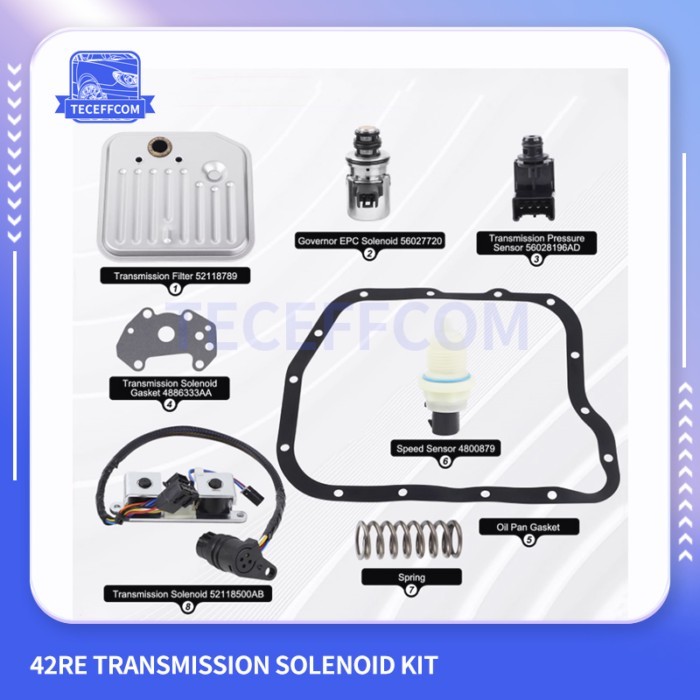 42RE Transmission Solenoid Service Upgrade Kit Fit For Dodge Ram 44RE 46RE 47RE 48RE 4617210 560281