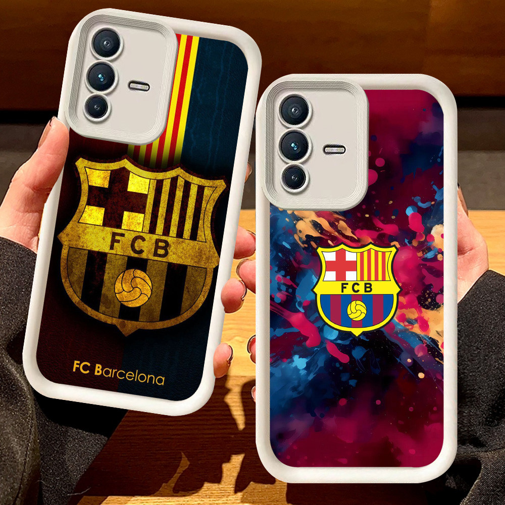 G-26 Barcelona Casing สําหรับ VIVO Y200 V23 Y75 V50 V23E Lite 5G สีดําและสีขาว