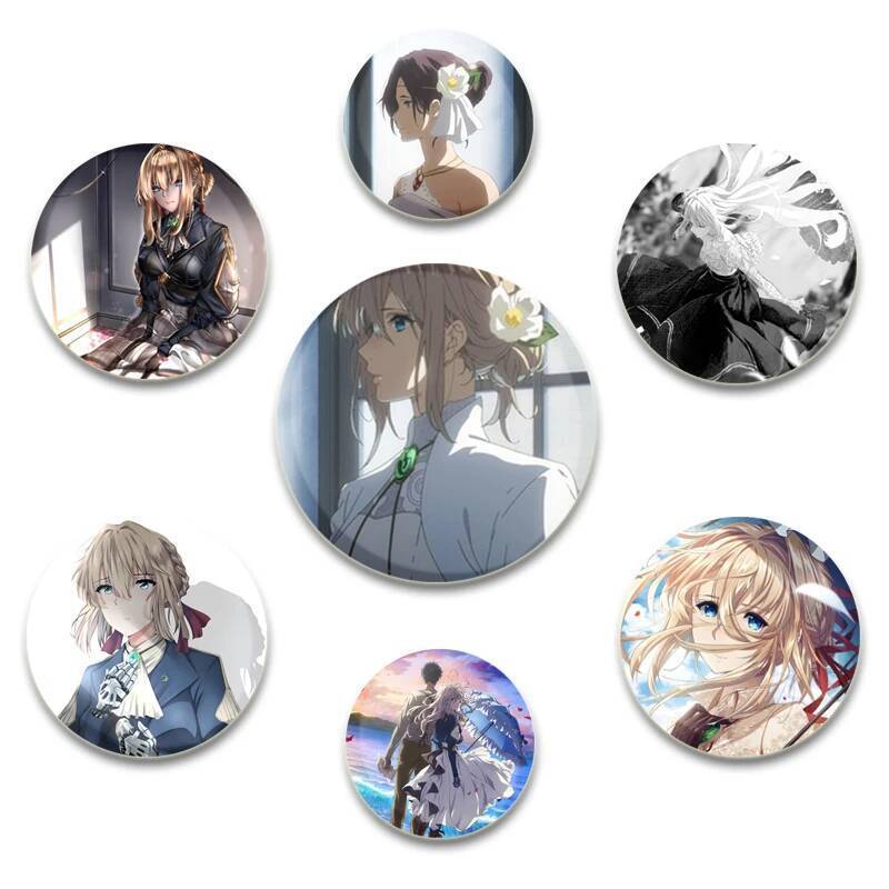 ปินส์อนิเมะ Violet Evergarden ขนาด 58 มม. พลาสเตลลินสร้างสรรค์ สำหรับสะสมหรือประดับบนเสื้อผ้า