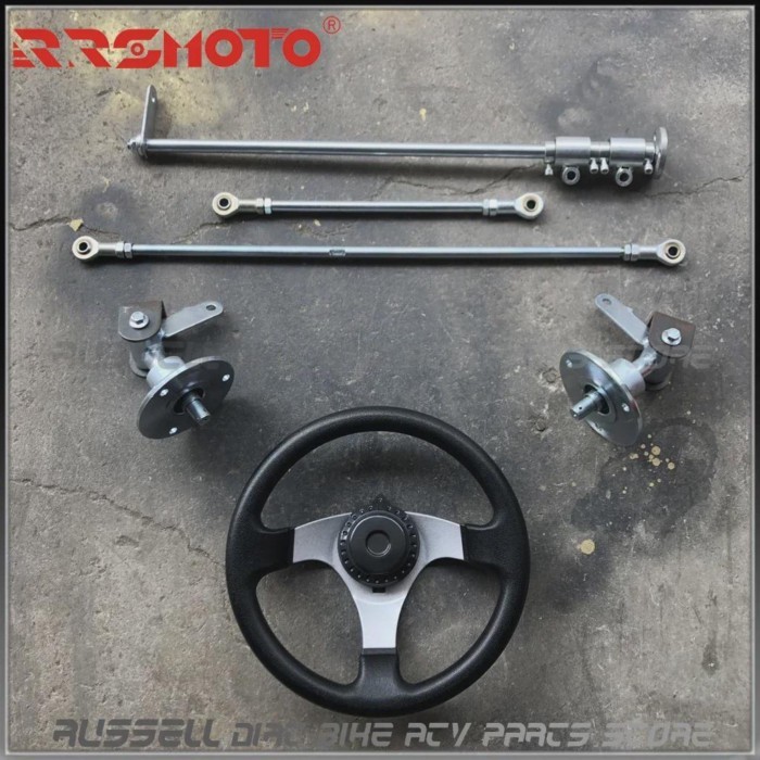 168cc Go kart steering wheel rod assy Strut Knuckle Spindle Assembly with 5 inch wheel hub for  Qua