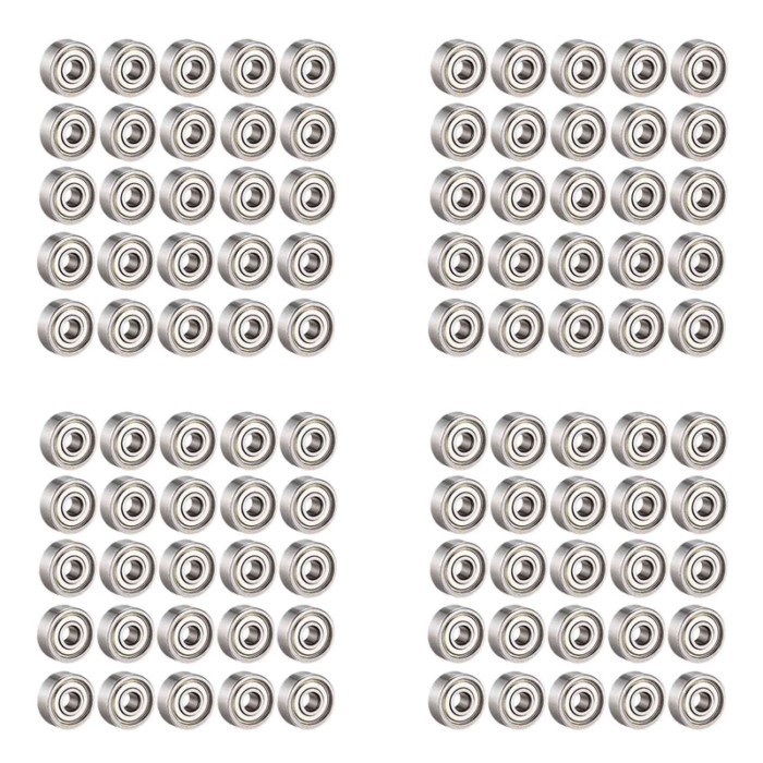 100Pc 608 ZZ Ball Bearings, 608Zz Metal Double Shielded Miniature Deep Groove Skateboard Ball Beari