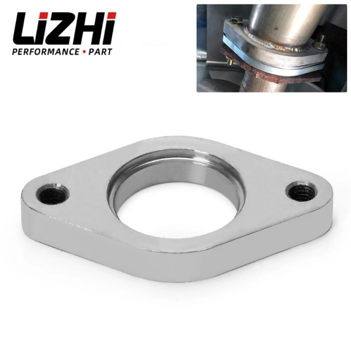 LIZHI RACING - STAINLESS STEEL WASTEGATE DUMP PIPE 2 BOLT FLANGE WITH THREAD 38MM TURBOCHARGER LZ48