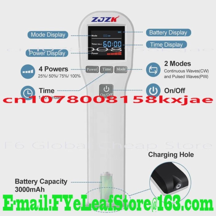 ZJZK 808nm 650nm Cold  Therapy Device Professional Muscle Massager Relaxation Treatment for Neck Pa