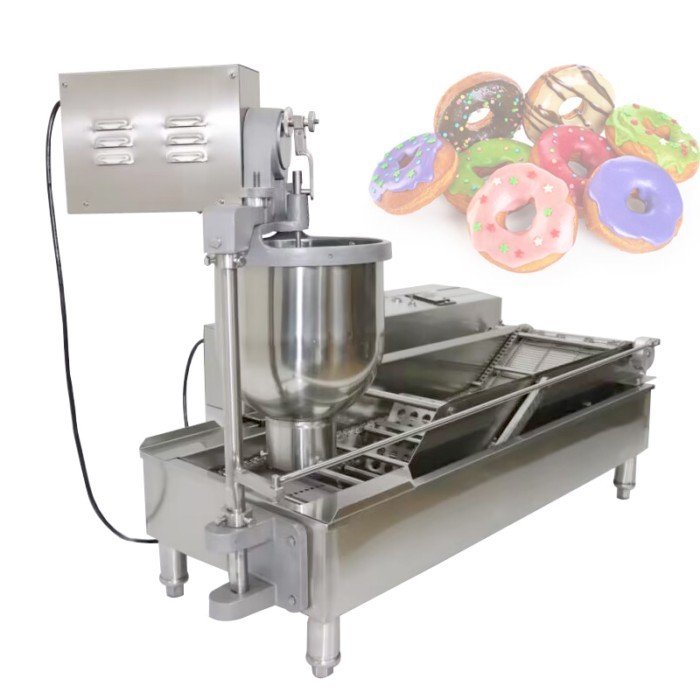 Double Row Automatic Doughnut Machine Commercial Electric Donut Machine Fryer Maker Circle Doughnut