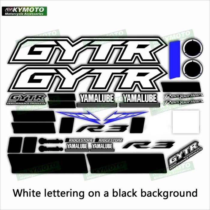 For YZF-R3 YZF R1 R1M R3 R6 R7 GYTR motorcycle accessories sticker fuel tank fairing decoration ful