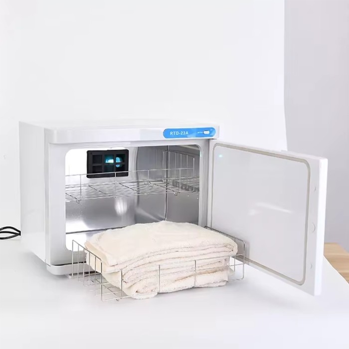 2025Towel Warmer Electric Hot Towel Warmer Cabinet 23L White Ozone Hot Towel Dryer Disinfection Cab