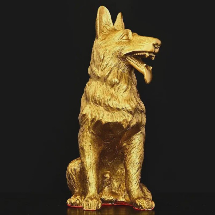 Lucky Copper animal Wolf Dog Home Ornaments Watchdog Guarding Wealth Dog Crafts