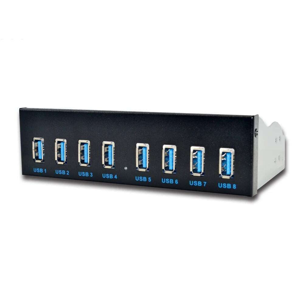 8 พอร์ต USB Hub USB3 5.25 USB 3.0 แผงด้านหน้า Splitters USB 3.0 Hub สําหรับ PC USB-HUB หลาย USB3.0 H