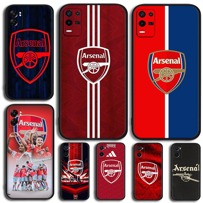 สําหรับRealme 3 5 6 7 8 Pro 5i 5s Q 6i 7i Arsenal FC TPUสีดําซิลิโคนอ่อนนุ่มเคสโทรศัพท์