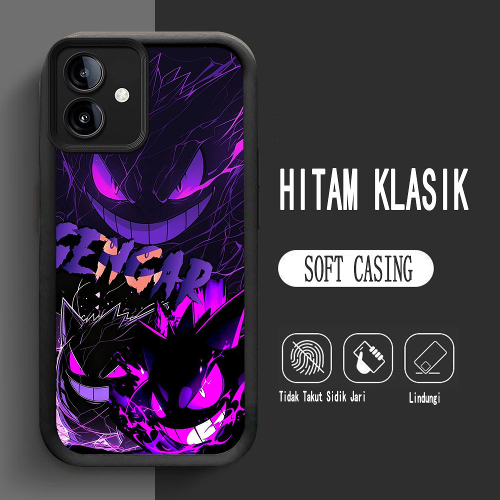 Y-25 สีดํา Pokemon Gengar ปลอกซิลิโคนสําหรับ Samsung A07 M04 A06 A04 A04E A05 F04 5G กรณี