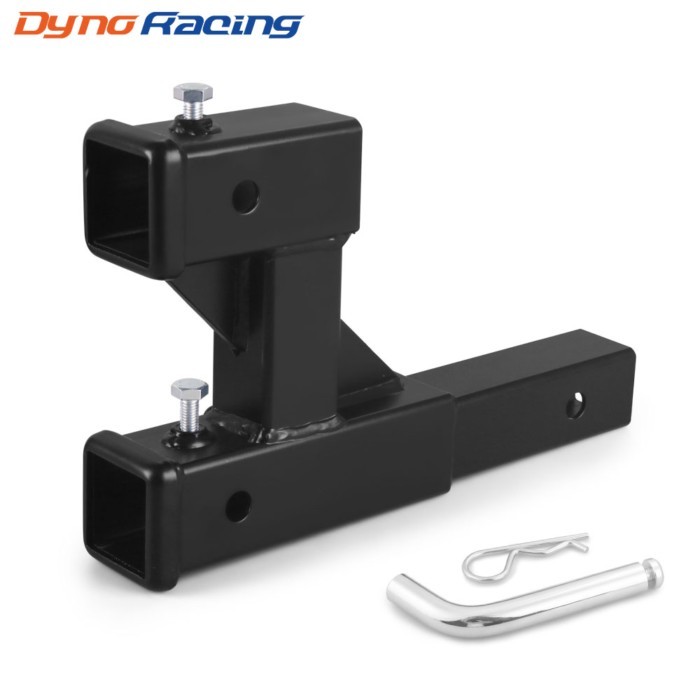 Double Hitch Receiver 2 inch Trailer Dual Hitch Extension Riser Hitch Adapter 9.84 inch Max Length