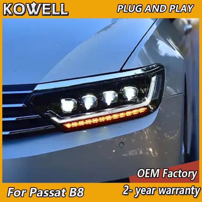 Car Styling for VW Passat B8 Headlight 2015-2019 Passat B8 Head Lamp Volkswagen DRL Turn Signal Low