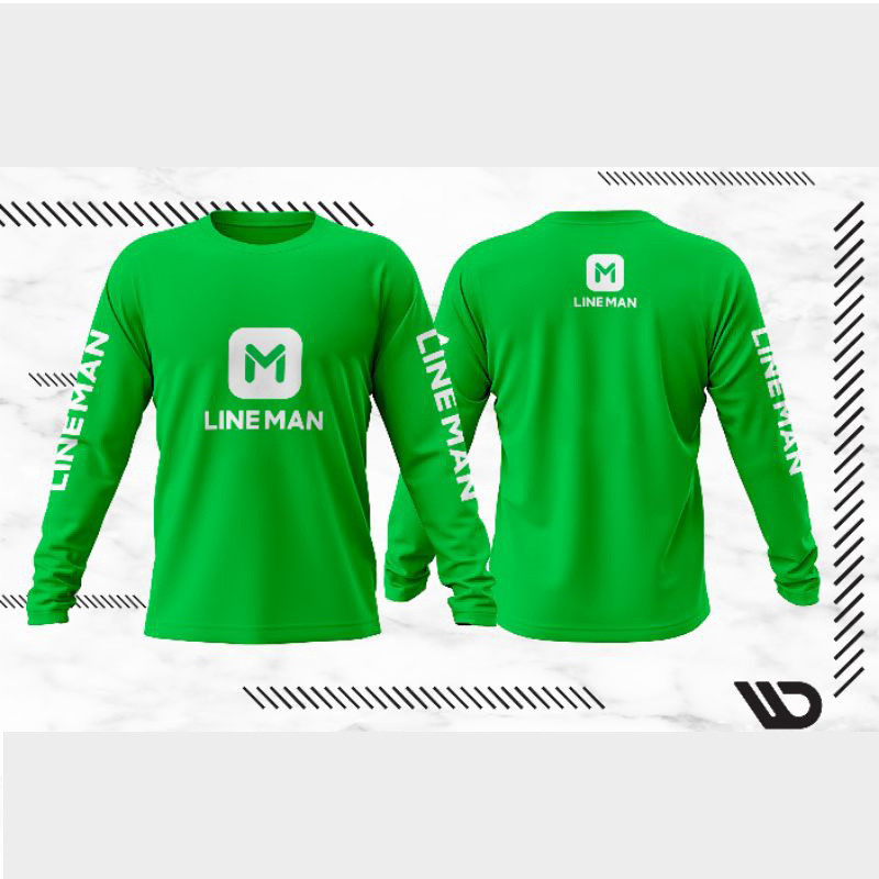 【SHUANGJ】Lineman - LINEMAN ผ ้ าสีดําแขนยาว