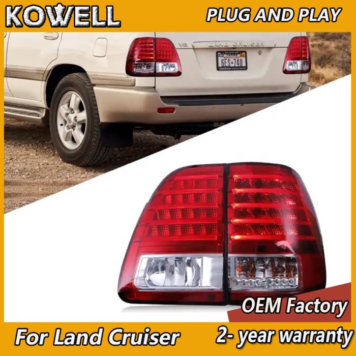 Car Styling for Toyota Land Cruiser Taillight 1998-2007 Land Cruiser Tail Light LC100 Rear DRL Fog