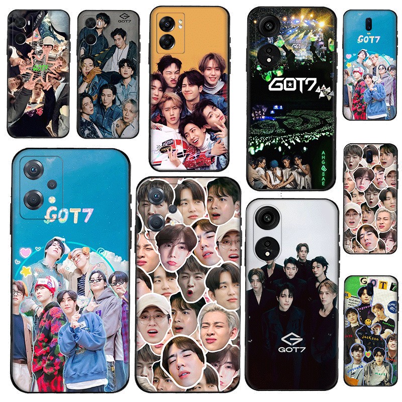 ซิลิโคนสีดําเคสโทรศัพท์TPU got7 คลื่นเกาหลีสําหรับOPPO A1 A98 F23 A3S A5 A3X A3 pro A5 A9 A5S A7 A8 