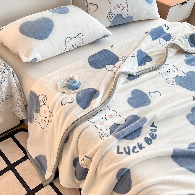นมกำมะหยี่ผ้าห่ม Plus กำมะหยี่หนา Flannel ผ้าห่มขนแกะปะการังสำนักงาน Nap ผ้าห่มผ้าคลุมไหล่อาหารกลาง