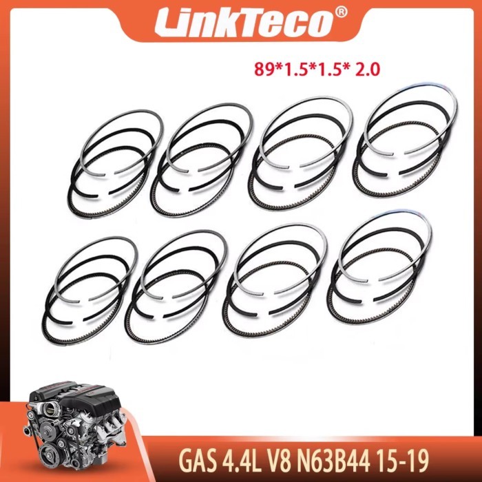 8PCS Engine Parts Piston Ring Set 89mm Fit 4.4L V8 GAS N63B44 For 15-19 BMW F01 F02 F07 F10 F11 E70