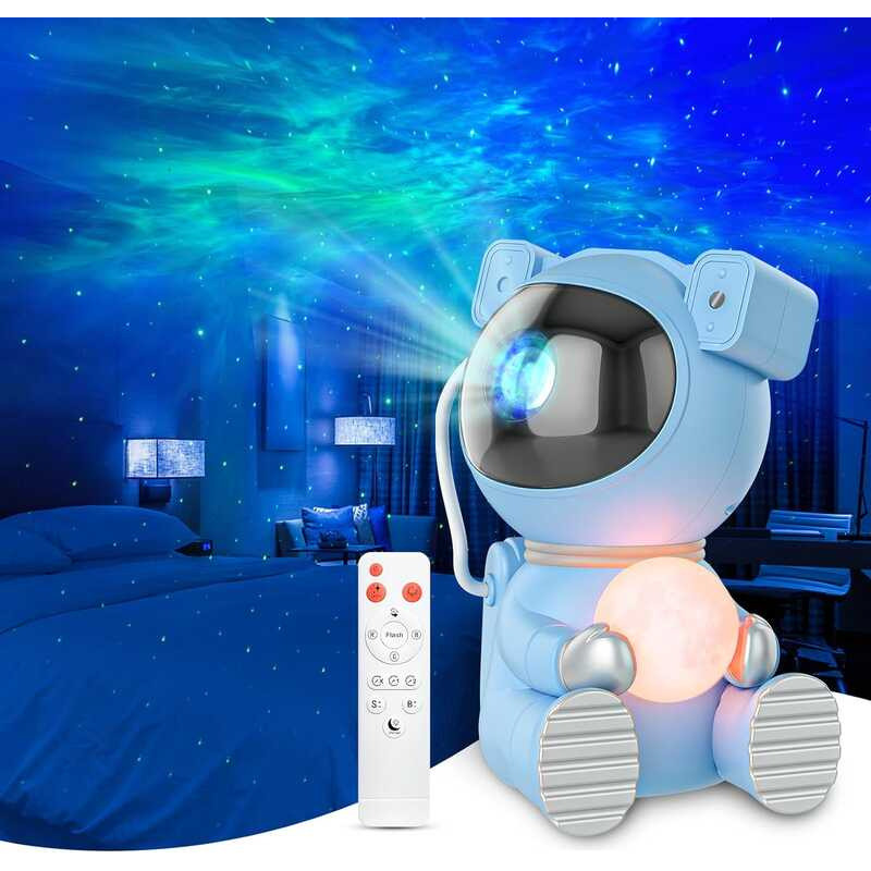 ❤ โปรเจคเตอร์ Astronaut Galaxy,Star Timer And Remote, Galaxy Projector With Moon Lamp, LED Nebu