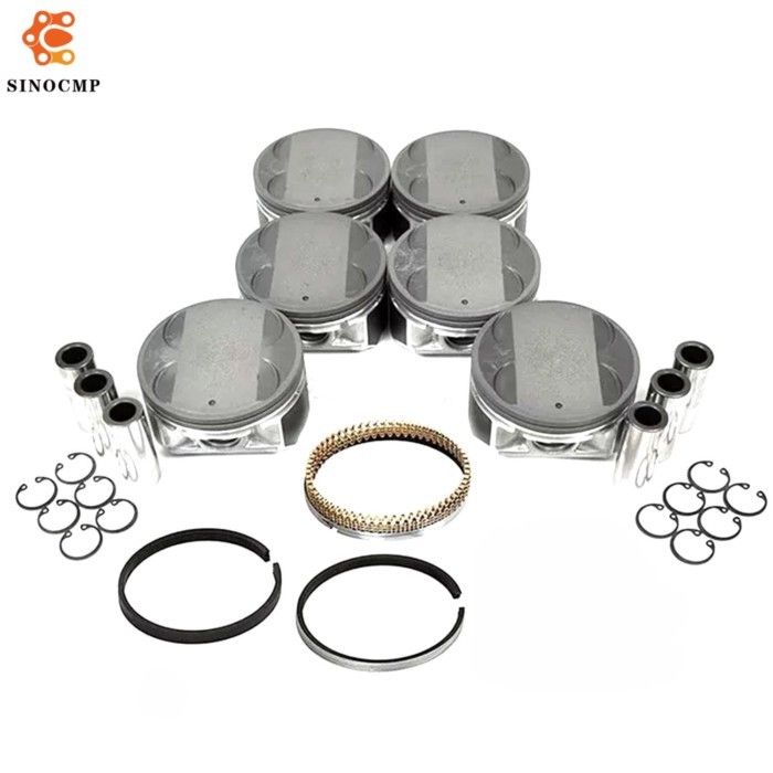 6Pc Engine Piston Set w/Rings Pins A2010-7Y001 A2010-8J110 For Nissan Altima Maxima Quest 3.5L V6 D