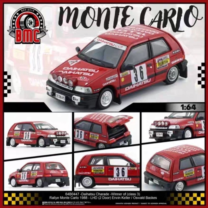 พร้อมสต็อก BMC 1/64 Daihatsu Charade Rallye Daihatsu Rally Car Model สามารถดัดแปลงได้