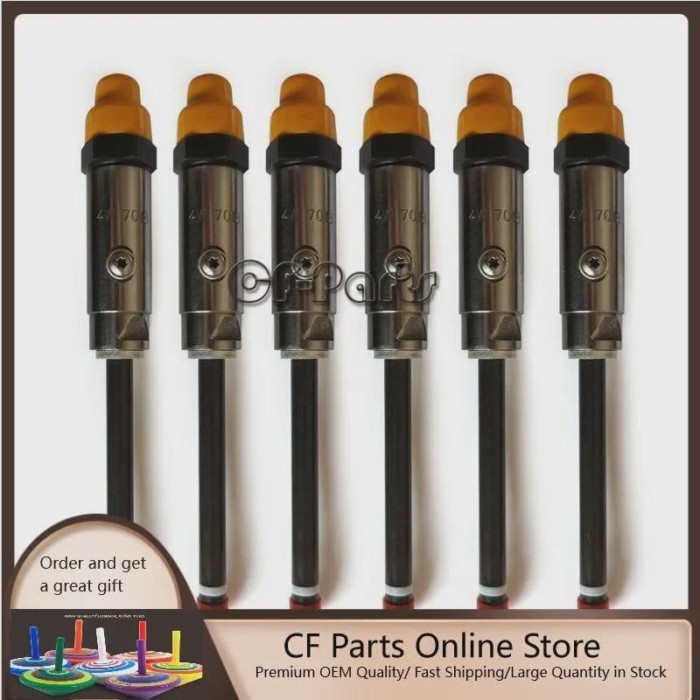 Set Of 6 4W7018 4W-7018 Fuel Injector Pencil Nozzle For Cat Caterpillar 3406B