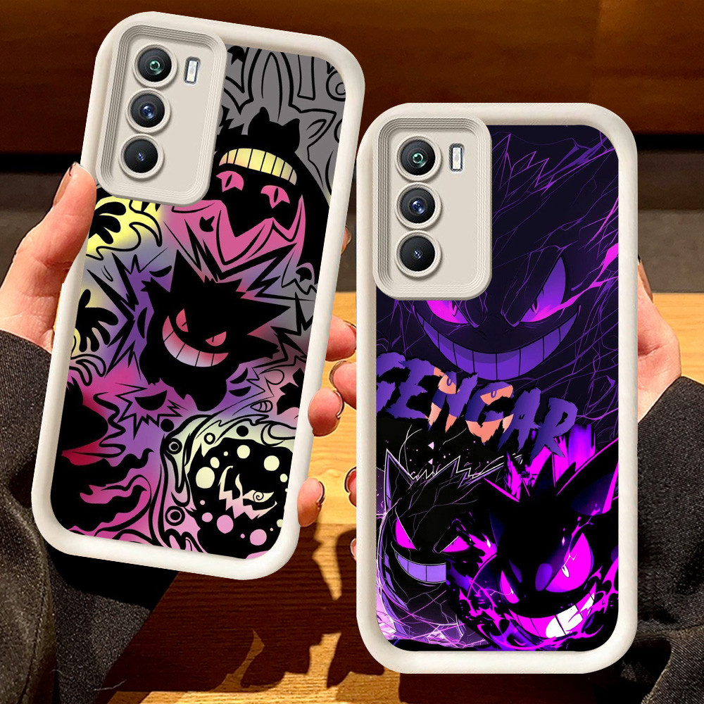 G-40 Pokemon Gengar Casing สําหรับ OPPO A16s A54S A55 A16 A94 A74 Reno 5F สีดําและสีขาว