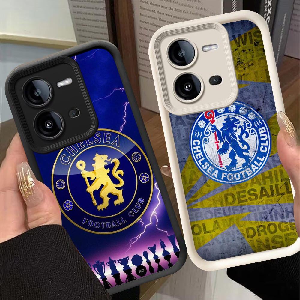 G-49 CFC ฟุตบอล fc สําหรับ VIVO Y28 Y28s V25 V25E Y17S สีดําและสีขาว
