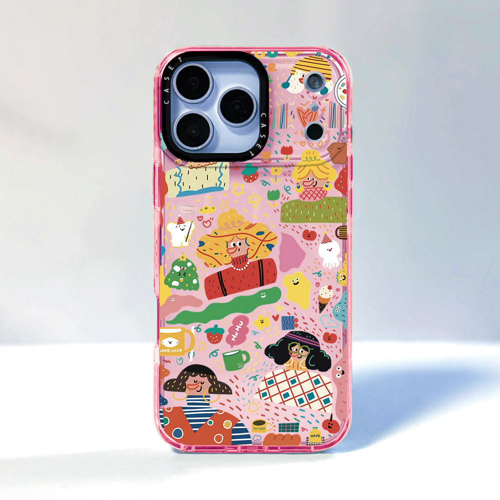 Happy Times Girl Graffiti Case เข้ากันได้กับ IPhone 12 13 14 151617ProMax 12 13Mini Cover X XR XS Ma