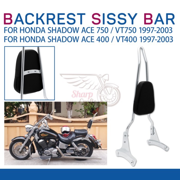 Motorcycle Spike Bow Passenger Backrest Sissy Bar For Honda Shadow ACE 400 VT400 VT750 VT 400 VT 75