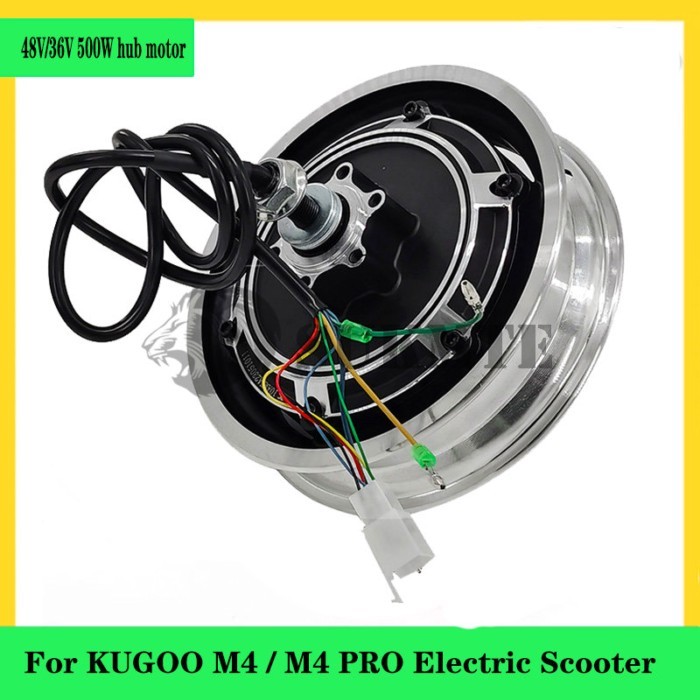 48V 500W Brushless Dis Brake Hub Motor E Bike Motor Replacement 10'' Electric Scooter Hub Motor For