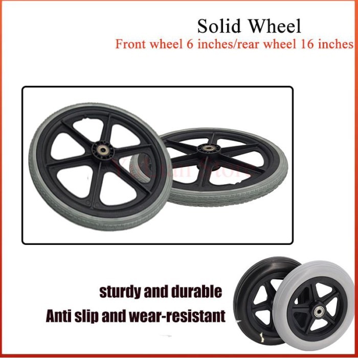 6 Inch 16 inch 16x1.75 solid large pneumatic assembly 6-inch front tire or 16 inch wheelchair acces