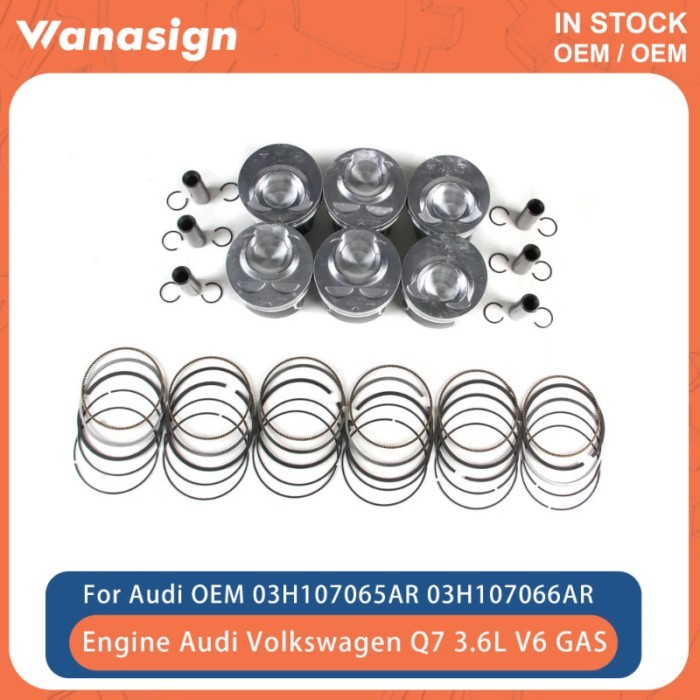 Engine Pistons & Piston Rings Kit Fit 3.6 L For Audi Q7 SKODA CMTA VW CC Passat Touareg VR6 Porsch