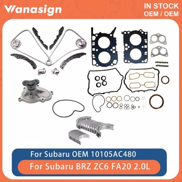 Engine Rebuild Kit Timing Chain Bearing Shell Fit 2.0 L For Subaru BRZ ZC6 Toyota GT86 FA20 2.0L H4