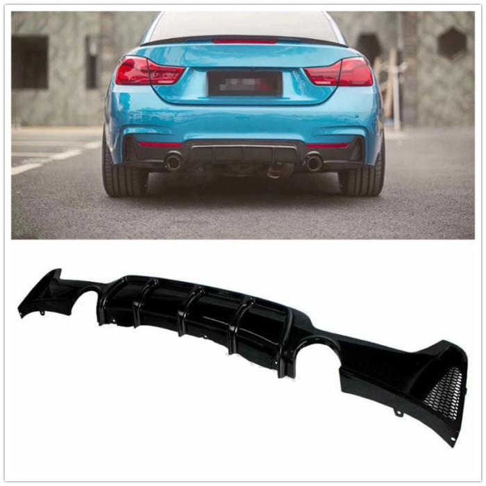 Rear Bumper Diffuser Lip For BMW F32 F33 F36 4 Series M Sport 2014-2020 428i 430i 435i Car Gloss Bl