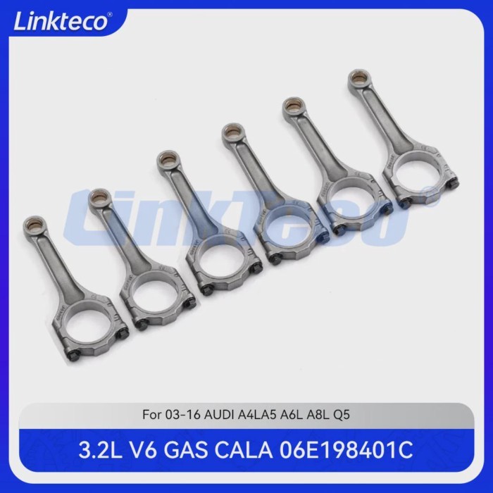 Engine part 6pcs Connecting Rod Con-Rod Fit For Audi A4L A5 A6L A8L Q5 3.2 L T V6 GAS CALA  3.2L 03