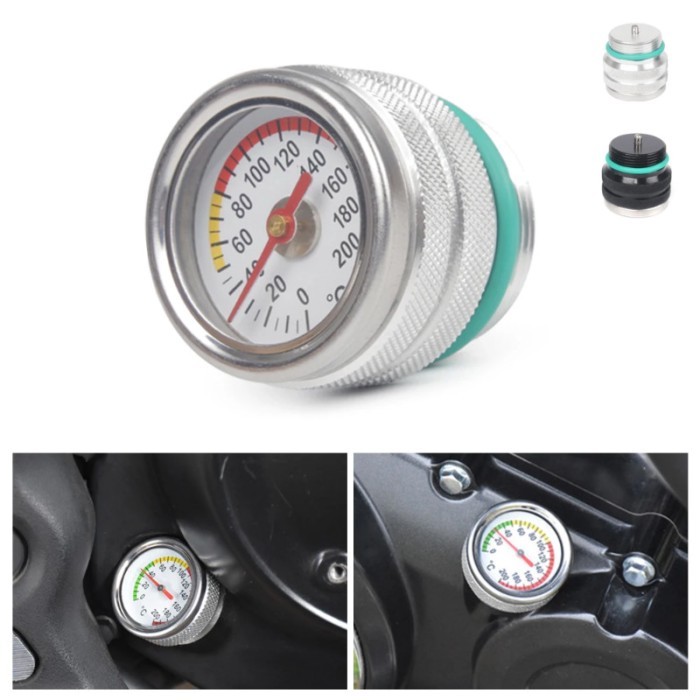 Motorcycle Engine Oil Cap Tank Temperature Gauge M30x1.5 For Kawasaki 650 KLR 1987-1998 Oil Gauge F