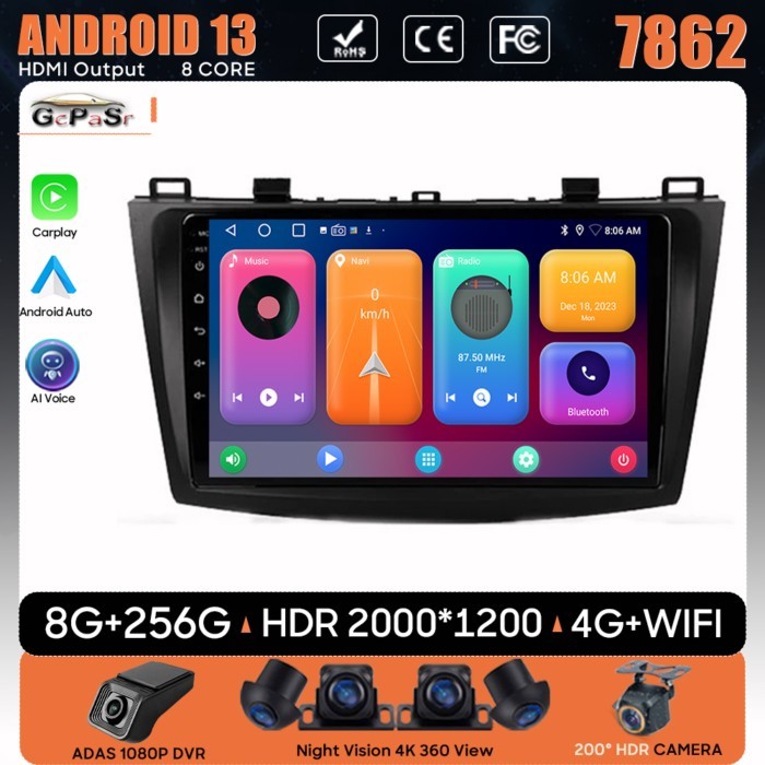 Car Radio Android 13 For Mazda 3 II For Mazda3 BL 2009 - 2013 Navigation GPS Android Auto Carplay M