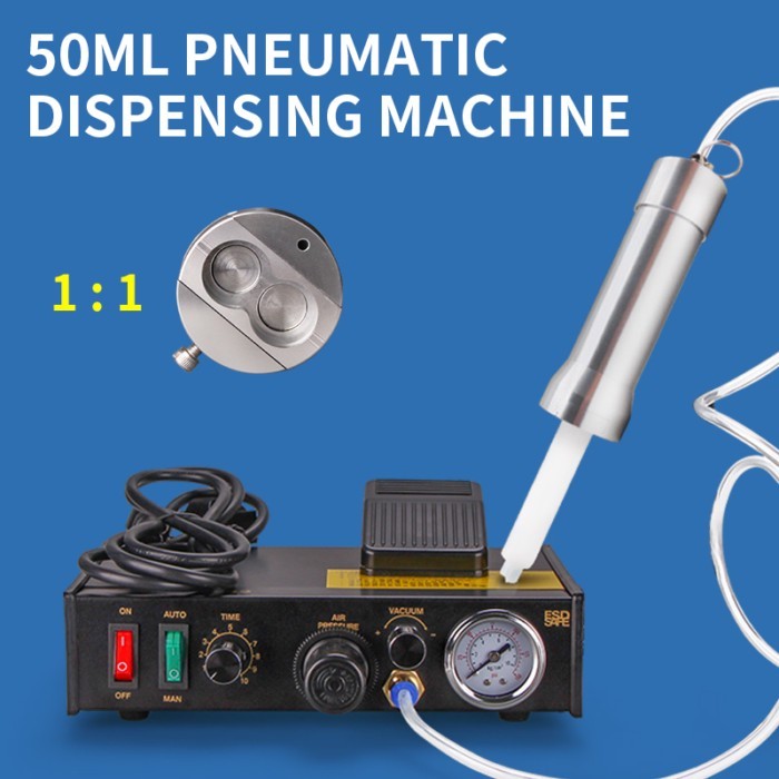 1:1 50ml Pneumatic Caulking Gun AB Glue Epoxy Resin Acrylic Adhesive Silicone Sealant Air AB Glue G