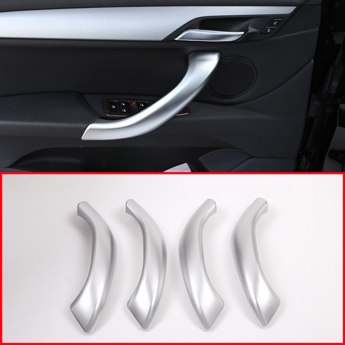 For BMW X1 F48 2016-2018 ABS Matte Silver Car Inner Door Handle Trim Car Accessories For BMW X2 F47