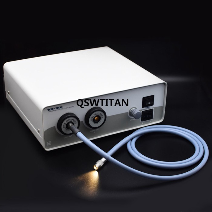 Dual Holes Fiber Optic Endoscope Microscope Halogen Medical Cold Light Source 250W  Cold Light Sour