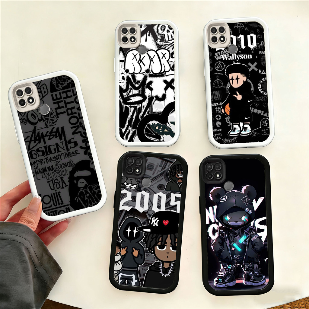 WB7 และอินเทรนด์ graffiti สําหรับ Hp ชุบ OPPO หมายเหตุ GT C65 60 8 A3X 6 A3 C63 5G วัสดุ TPU