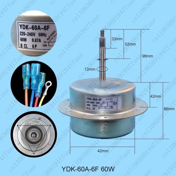 YDK-60A-6F Air Conditioner Outdoor Motor YDK-60B-6C Radiator Fan Motor Fan 60W