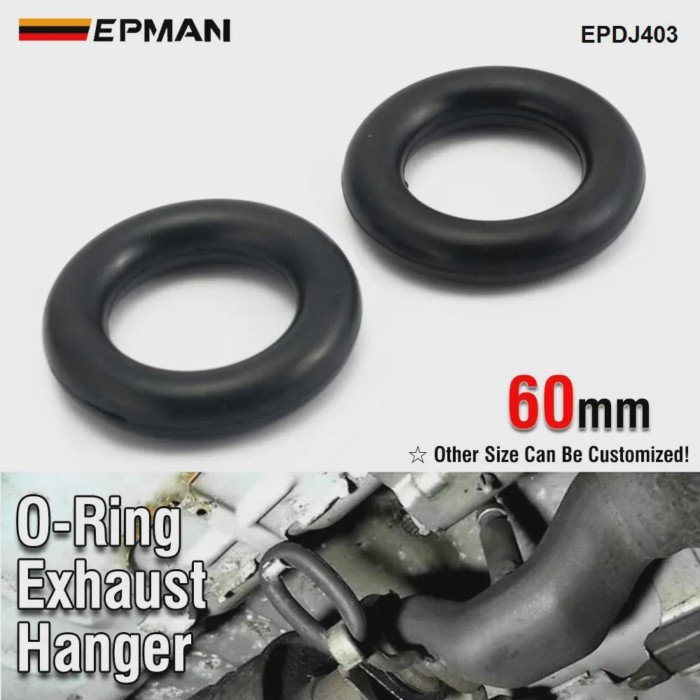 EPMAN 2PCS 60mm O Ring Car Exhaust Hanger Black Noise Reduction Long Lasting Exhaust Hanger O Ring