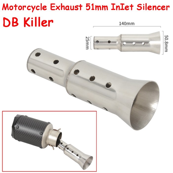 51mm Motorcycle Can DB Killer Silencer Noise Sound Exhaust Adjustable Muffler Silencer Baffle