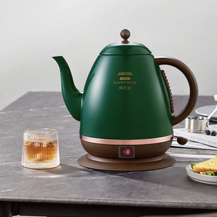 1500ml Electric Kettle Household Quick Boiling Kettle Long Spout Tea Kettle Retro Automatic Thermos